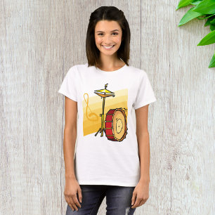 Drum and Cymbal Music Percussion Art T-Shirt
