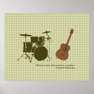 drum and "violão" for walls poster