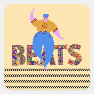 drum beats square sticker