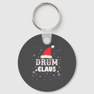 Drum Claus Santa Christmas Drummer Long Sleeve Keychain