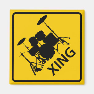 Drum Crossing Highway Sign Magnet
