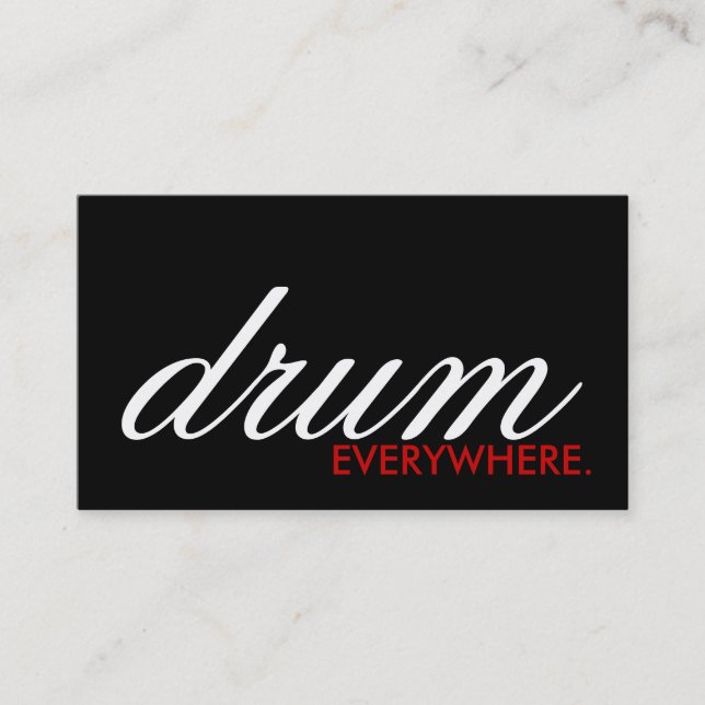 DRUM everywhere. (colour customizable) Business Card (Front)