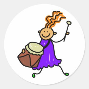 Drum Kid Classic Round Sticker