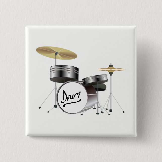 Drum Kit 2 Inch Square Button (Front)