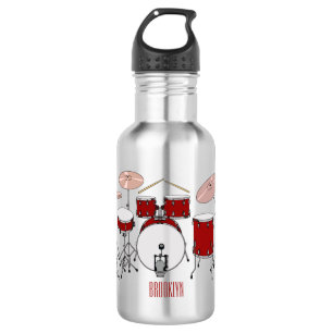 Drum kit cartoon illustration  532 ml water bottle