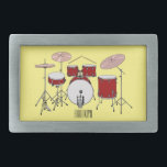 Drum kit cartoon illustration  belt buckle<br><div class="desc">Drum kit cartoon illustration</div>