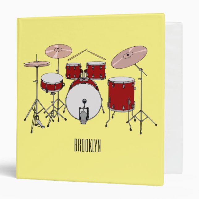 Drum kit cartoon illustration  binder (Front/Inside)