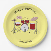 Drum kit cartoon illustration