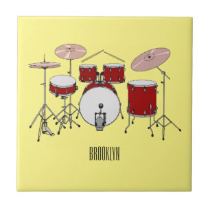 Drum kit cartoon illustration  tile