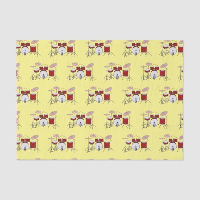 Drum kit cartoon illustration  tissue paper (Front)