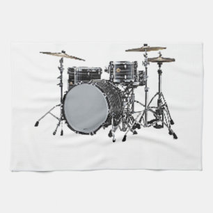 "Drum kit" design gifts and products Kitchen Towel