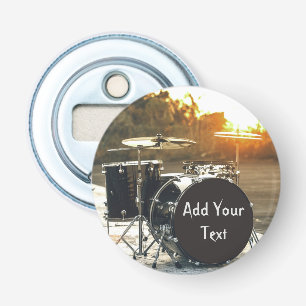 Drum Kit Drummer Rock Personalize Customize Bottle Opener