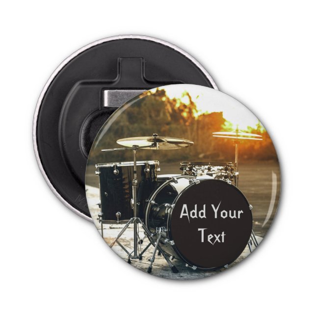 Drum Kit Drummer Rock  Personalize Customize Bottle Opener (Front)
