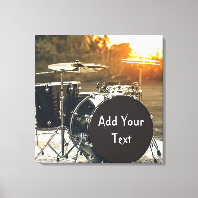 Drum Kit Drummer Rock  Personalize Customize Canvas Print (Front)