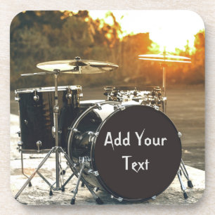 Drum Kit Drummer Rock Personalize Customize Coaster