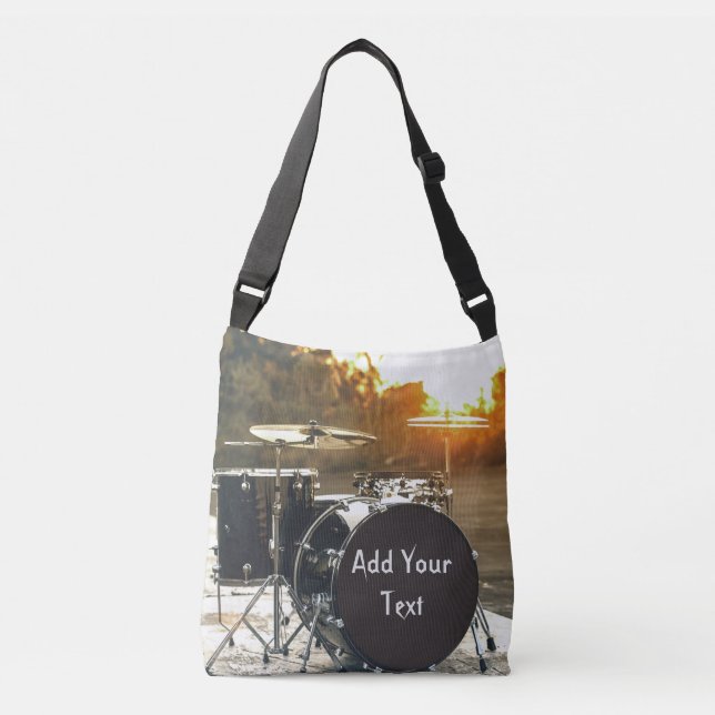 Drum Kit Drummer Rock  Personalize Customize Crossbody Bag (Front)