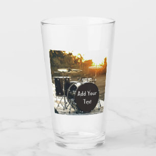 Drum Kit Drummer Rock  Personalize Customize Glass