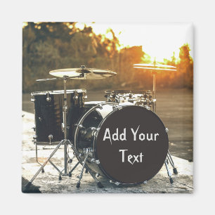 Drum Kit Drummer Rock  Personalize Customize Magnet