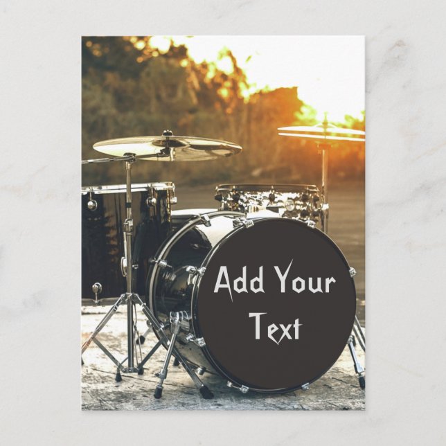 Drum Kit Drummer Rock  Personalize Customize Postcard (Front)