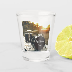 Drum Kit Drummer Rock Personalize Customize Shot Glass