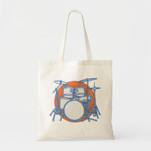 Drum Kit Offset Tote Bag