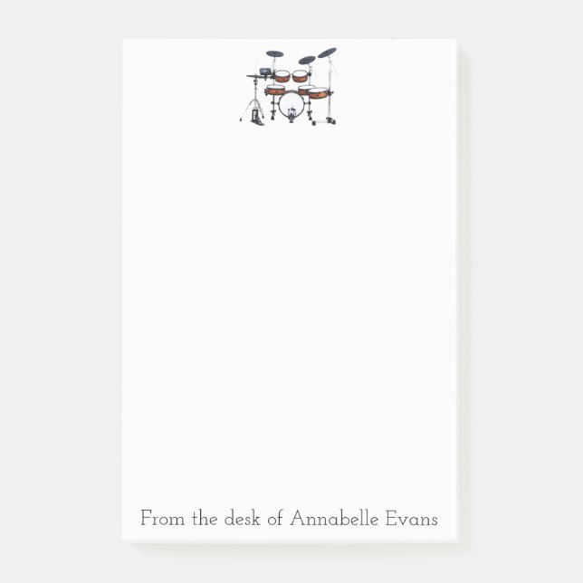 Drum Kit Personalize Post-it Notes (Front)