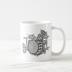Drum kit rock band grunge coffee mug