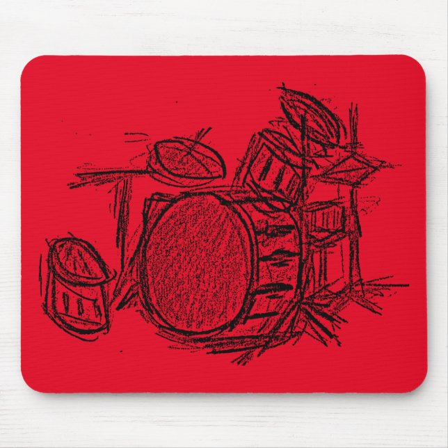 Drum kit rock band grunge mouse pad (Front)