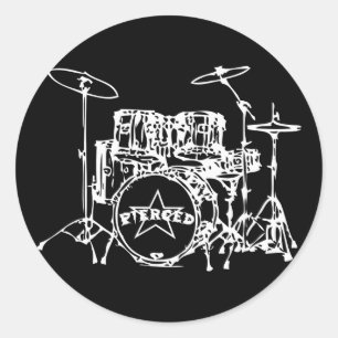 Drum Kit Special Classic Round Sticker