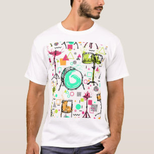 Drum Kit: Watercolor Memphis Retro. T-Shirt