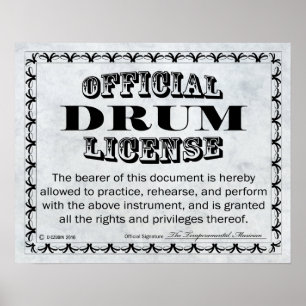 Drum License Poster
