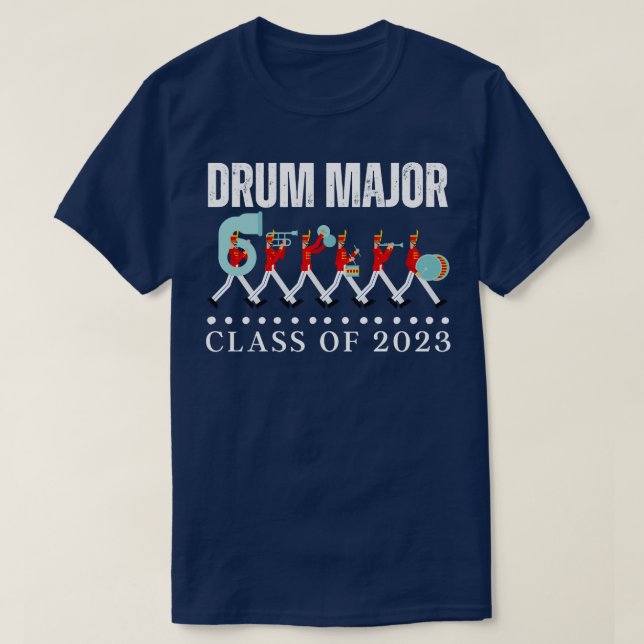 Drum Major Class of 2023 Senior Marching Band T-Shirt (Design Front)