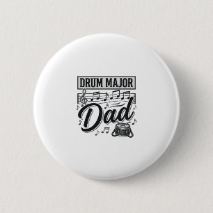 Drum Major Dad Vintage Music Shirt Design_1 2 Inch Round Button