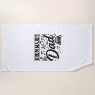 Drum Major Dad Vintage Music Shirt Design_1 Beach Towel