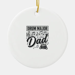 Drum Major Dad Vintage Music Shirt Design_1 Ceramic Ornament
