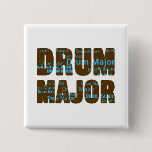 Drum Major Font 2 Inch Square Button