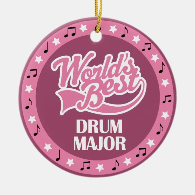 Drum Major Gift For Her Ceramic Ornament (Front)
