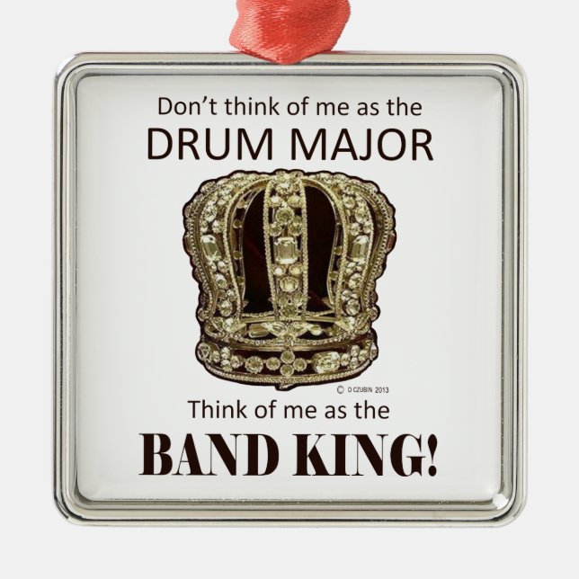 Drum Major King Metal Ornament (Front)