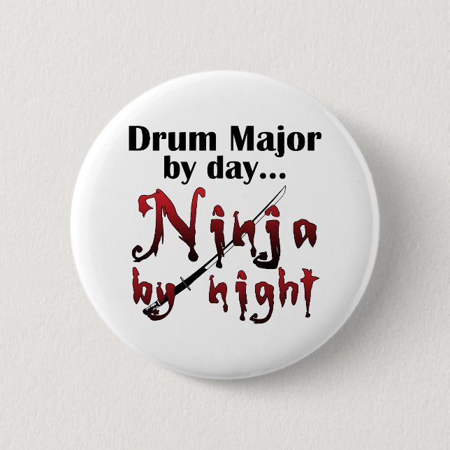 Drum Major Ninja 2 Inch Round Button (Front)