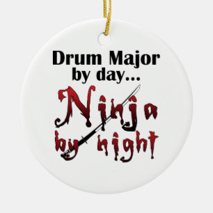 Drum Major Ninja Ceramic Ornament