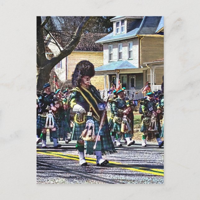 Drum Major of Pipe Band Postcard (Front)