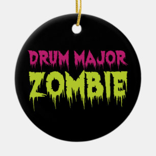 Drum Major Zombie Ceramic Ornament