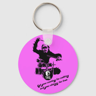 drum monkey crazyape keychain