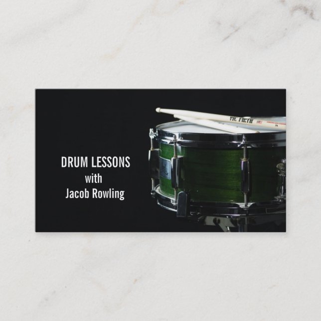Drum, Music, Lessons Business Card (Front)