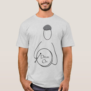 Drum On Man Line Art T-Shirt