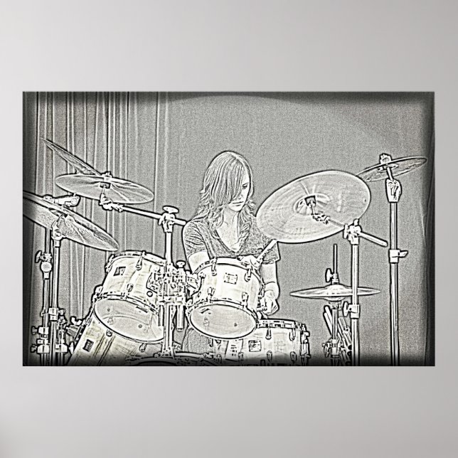 Drum or Drummer Girl Poster (Front)