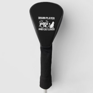 Drum Player And Cat Lover Drumming Musician Drums Golf Head Cover