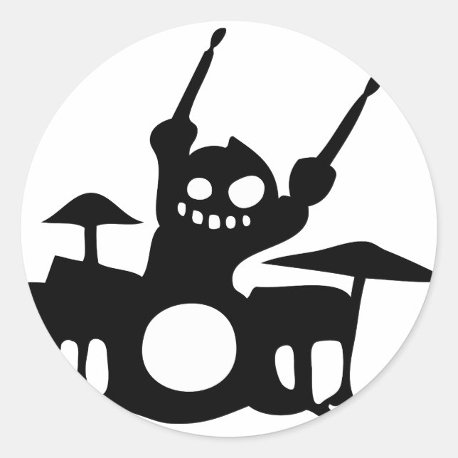 drum.png classic round sticker (Front)
