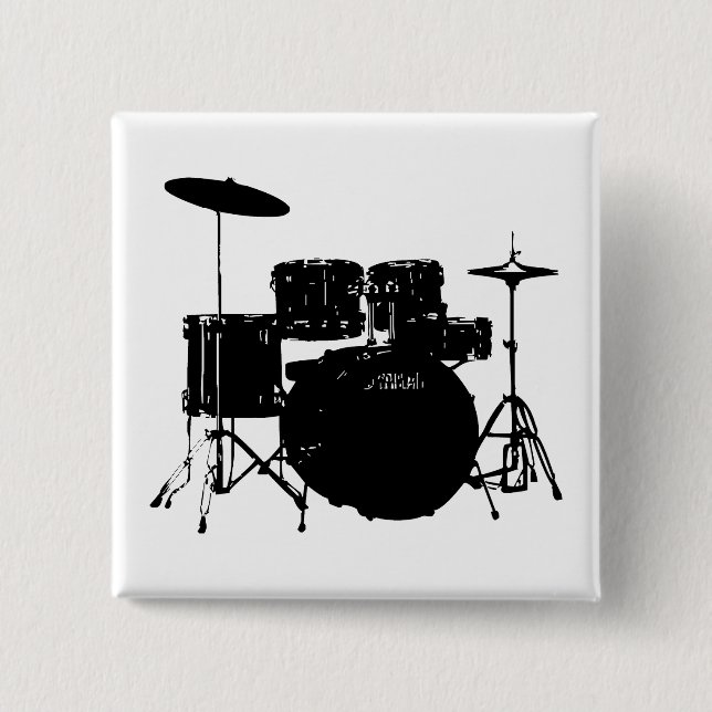 Drum Set 2 Inch Square Button (Front)