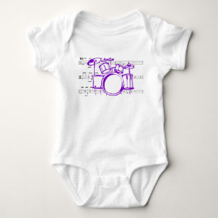 Drum Set and Music Baby Bodysuit